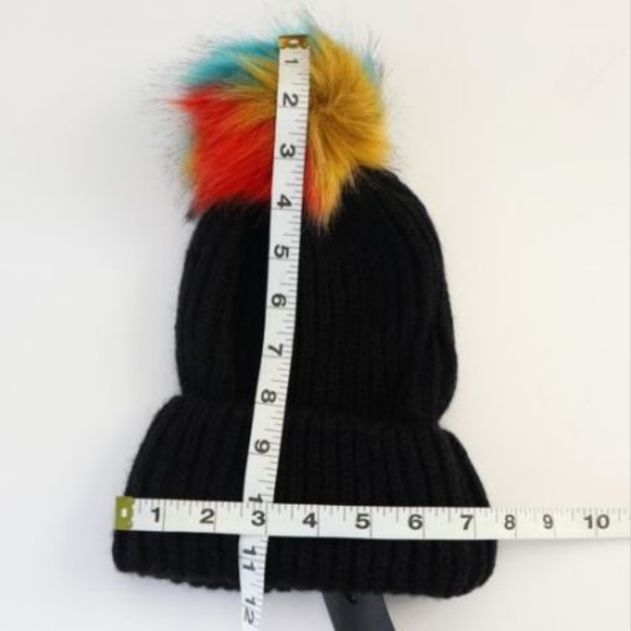 NEW Free Press Beanie Hat Black Red Wine Turquoise - Picture 8 of 8